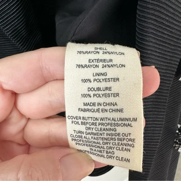 NWT L'AGENCE Brooke Double-Breasted Blazer in Black Rhinestone SZ US 12 - Picture 7 of 9